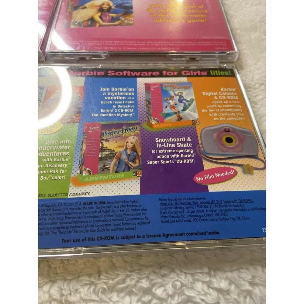 Barbie Games PC CD ROM Lot Of 3 Magic Hairstyler Girl Groove Ocean Discovery 90